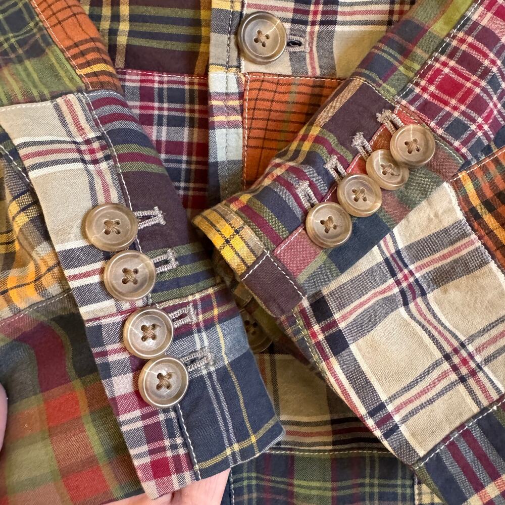 J.Crew Madras Patchwork Mens Blazer Preppy Size 42 Regular Sport Coat Academia - Picture 3 of 11